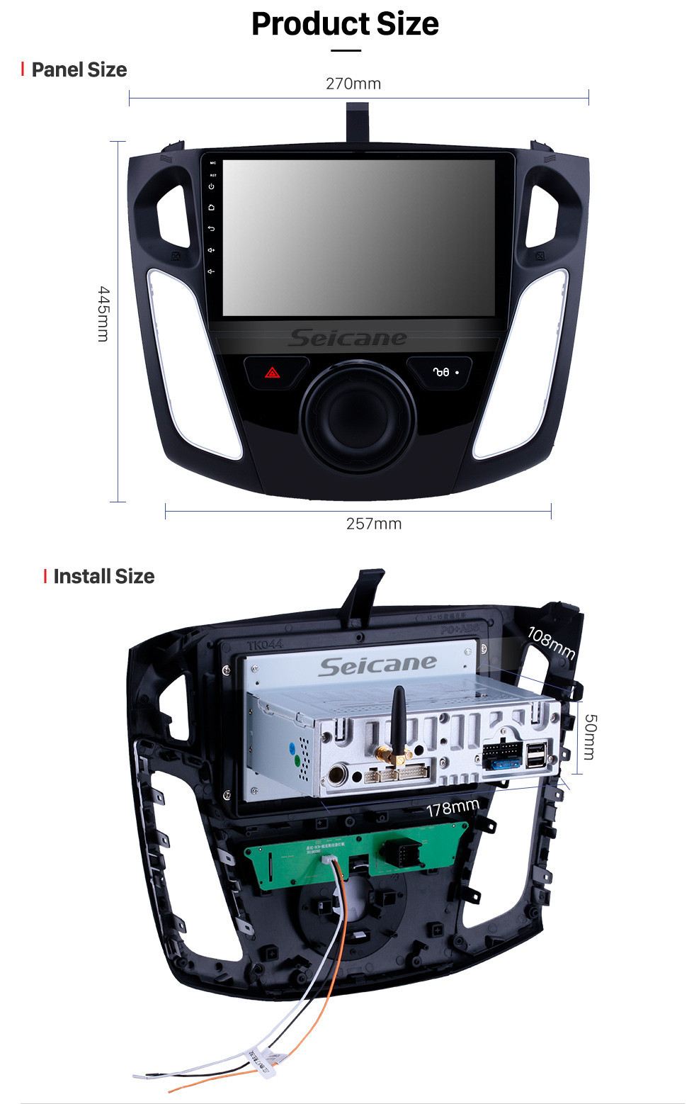 Seicane Android 10.0 9 inch for 2012-2015 Ford Focus HD Touchscreen GPS Navigation Radio with Bluetooth USB Music Carplay WIFI support Mirror Link Rearview camera Seicane Android 10.0 9 inch for 2012-2015 Ford Focus HD Touchscreen GPS Navigation Radio with Bluetooth USB Music Carplay WIFI support Mirror Link Rearview camera