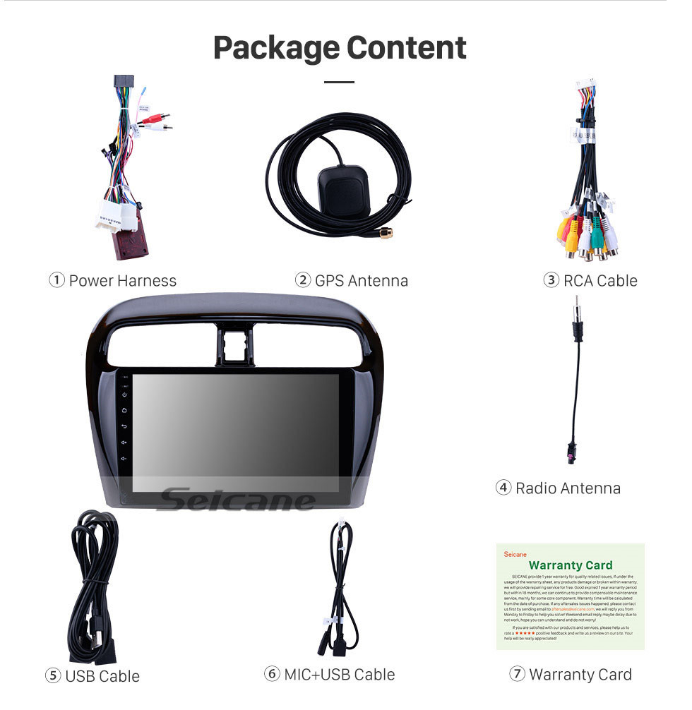 Seicane OEM Android 10.0 Radio for 2012-2018 Mitsubishi Mirage Bluetooth GPS navigation system HD Touchscreen WIFI Steering Wheel Control OBD2 Rearview camera TV 1080P Seicane OEM Android 10.0 Radio for 2012-2018 Mitsubishi Mirage Bluetooth GPS navigation system HD Touchscreen WIFI Steering Wheel Control OBD2 Rearview camera TV 1080P