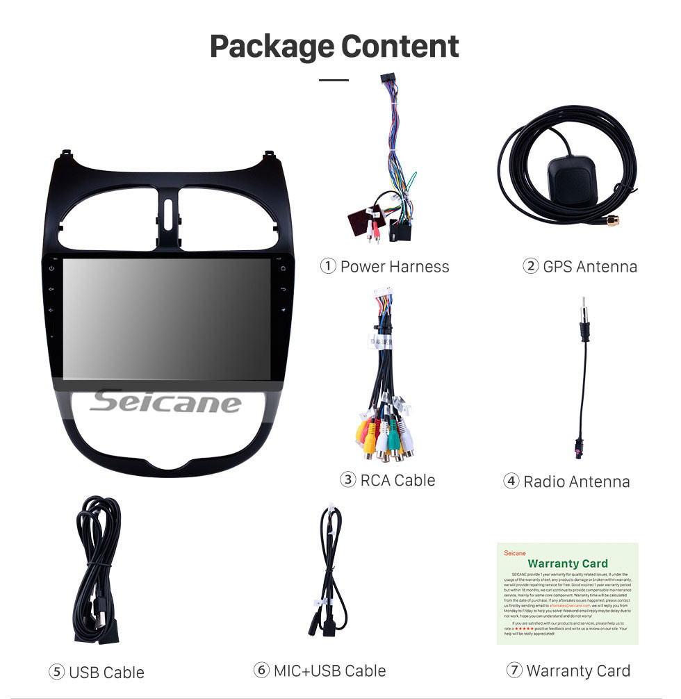 Seicane 2000-2016 PEUGEOT 206 Android 9.0 9 pouces Écran tactile Tête Unité GPS Navi Radio SWC Bluetooth FM Lien de miroir Wifi Carplay USB Sauvegarde Arrière vue Soutien Lecteur de DVD Seicane 2000-2016 PEUGEOT 206 Android 9.0 9 pouces Écran tactile Tête Unité GPS Navi Radio SWC Bluetooth FM Lien de miroir Wifi Carplay USB Sauvegarde Arrière vue Soutien Lecteur de DVD