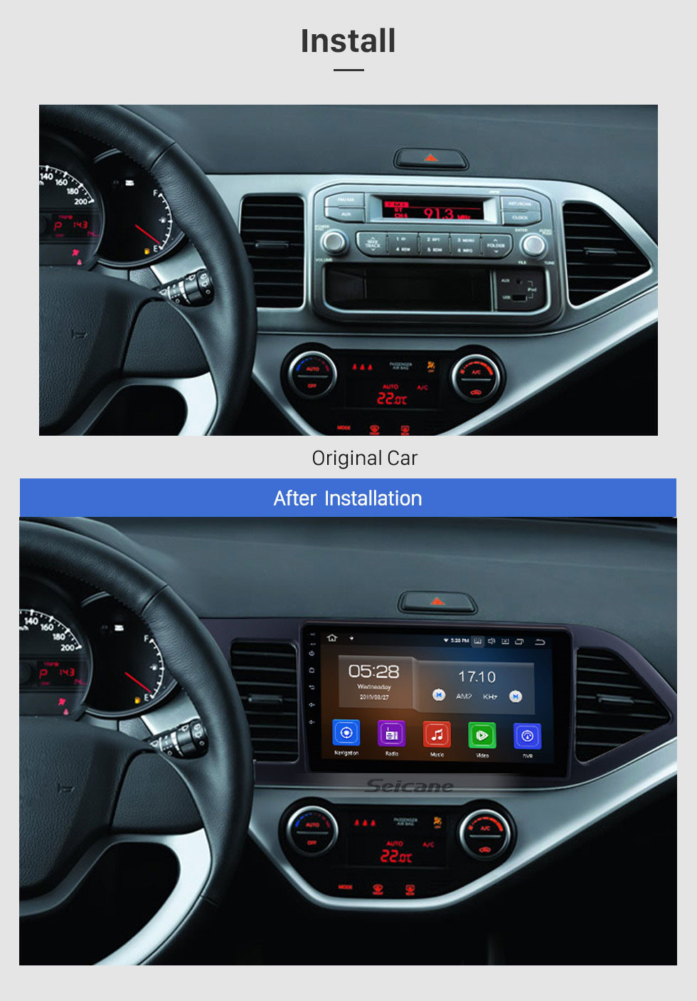 Seicane 9 дюймов 2011 2012 2013 2014 Kia Picanto Morning Android 10.0 GPS Навигационная система Сенсорный экран Bluetooth AM / FM-радио AUX 3G / 4G WiFi DVR Авто AV Управление рулевым колесом Резервная камера DVD-плеер Seicane 9 дюймов 2011 2012 2013 2014 Kia Picanto Morning Android 10.0 GPS Навигационная система Сенсорный экран Bluetooth AM / FM-радио AUX 3G / 4G WiFi DVR Авто AV Управление рулевым колесом Резервная камера DVD-плеер