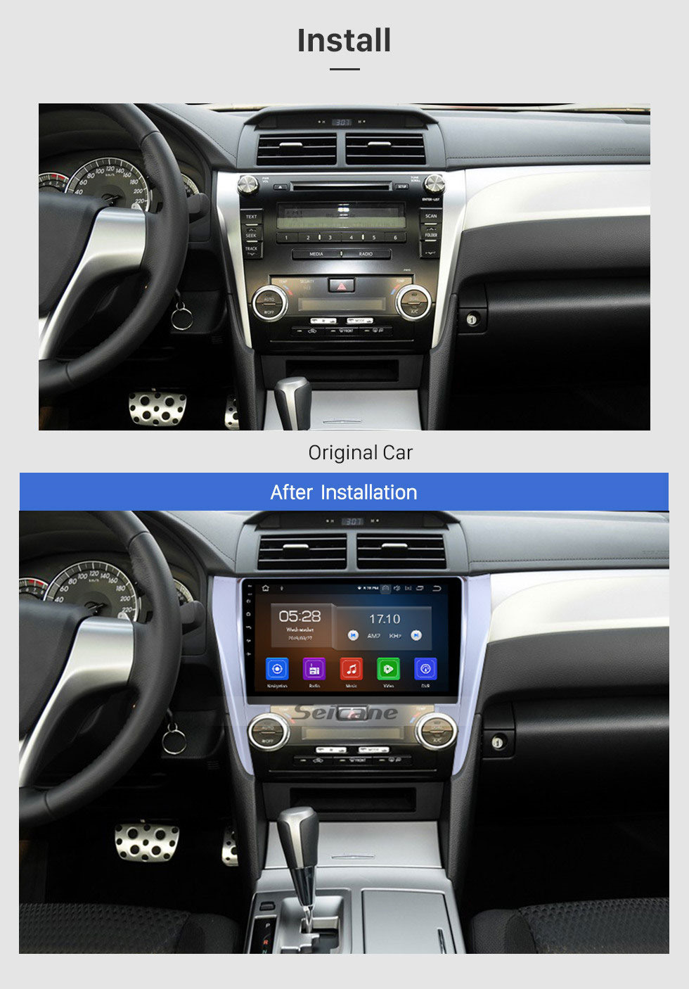 Seicane 10.1 inch Android 10.0 2012 2013 2014 2015 Toyota Camry HD Touchscreen Bluetooth GPS Navigation Radio Steering Wheel Control support DVR 3G/4G WIFI USB Carplayer DVD Player Seicane 10.1 inch Android 10.0 2012 2013 2014 2015 Toyota Camry HD Touchscreen Bluetooth GPS Navigation Radio Steering Wheel Control support DVR 3G/4G WIFI USB Carplayer DVD Player
