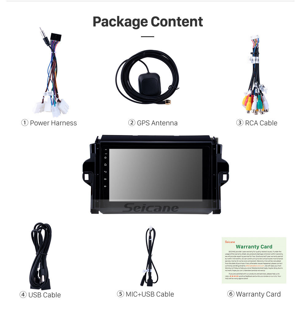 Seicane 9 pouces OEM Android 10.0 HD écran tactile système principal système de navigation GPS pour TOYOTA FORTUNER / COVERT 2015-2018 avec support USB 3G / 4G WIFI caméra de recul DVR OBD II Seicane 9 pouces OEM Android 10.0 HD écran tactile système principal système de navigation GPS pour TOYOTA FORTUNER / COVERT 2015-2018 avec support USB 3G / 4G WIFI caméra de recul DVR OBD II