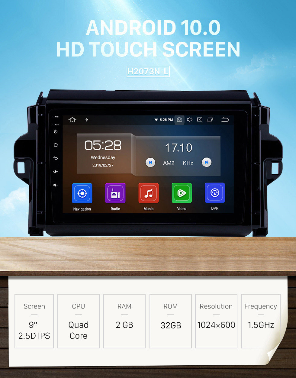 Seicane 9 pouces OEM Android 10.0 HD écran tactile système principal système de navigation GPS pour TOYOTA FORTUNER / COVERT 2015-2018 avec support USB 3G / 4G WIFI caméra de recul DVR OBD II Seicane 9 pouces OEM Android 10.0 HD écran tactile système principal système de navigation GPS pour TOYOTA FORTUNER / COVERT 2015-2018 avec support USB 3G / 4G WIFI caméra de recul DVR OBD II