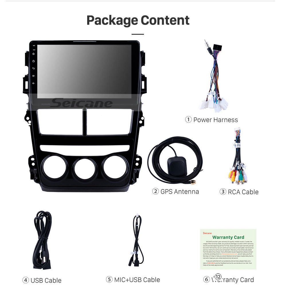 Seicane Android 10.0 HD Touchscreen 9 inch GPS Navigation Head unit for 2018 Toyota vios Manual Air Conditioner Car Auto Stereo Bluetooth Phone Mirror Link Wifi FM RDS USB Backup Camera Seicane Android 10.0 HD Touchscreen 9 inch GPS Navigation Head unit for 2018 Toyota vios Manual Air Conditioner Car Auto Stereo Bluetooth Phone Mirror Link Wifi FM RDS USB Backup Camera