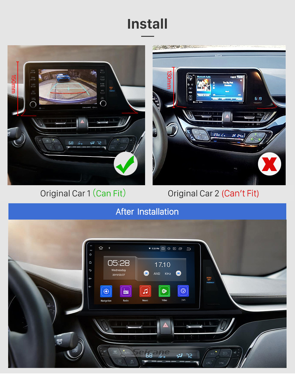 Seicane OEM HD Touchscreen 9 inch Android 10.0 Radio for 2016 2017 2018 Toyota C-HR GPS Navigation Head unit USB Bluetooth SWC support 4G WIFI DVR Digital TV 1080P Video Carplay Seicane OEM HD Touchscreen 9 inch Android 10.0 Radio for 2016 2017 2018 Toyota C-HR GPS Navigation Head unit USB Bluetooth SWC support 4G WIFI DVR Digital TV 1080P Video Carplay