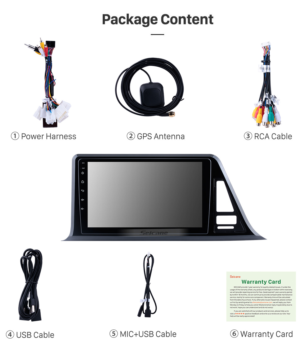 Seicane OEM HD Touchscreen 9 inch Android 10.0 Radio for 2016 2017 2018 Toyota C-HR GPS Navigation Head unit USB Bluetooth SWC support 4G WIFI DVR Digital TV 1080P Video Carplay Seicane OEM HD Touchscreen 9 inch Android 10.0 Radio for 2016 2017 2018 Toyota C-HR GPS Navigation Head unit USB Bluetooth SWC support 4G WIFI DVR Digital TV 1080P Video Carplay