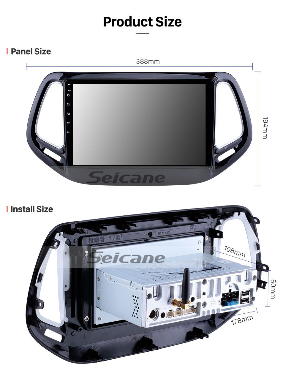 Seicane Android 10.0 Navigation GPS pour 2017 Jeep Compass 10,1 pouces HD Écran tactile Multimédia Radio Bluetooth MP5 musique Lien de miroir WIFI Support USB 4G Carplay SWC OBD2 Rearview Seicane Android 10.0 Navigation GPS pour 2017 Jeep Compass 10,1 pouces HD Écran tactile Multimédia Radio Bluetooth MP5 musique Lien de miroir WIFI Support USB 4G Carplay SWC OBD2 Rearview