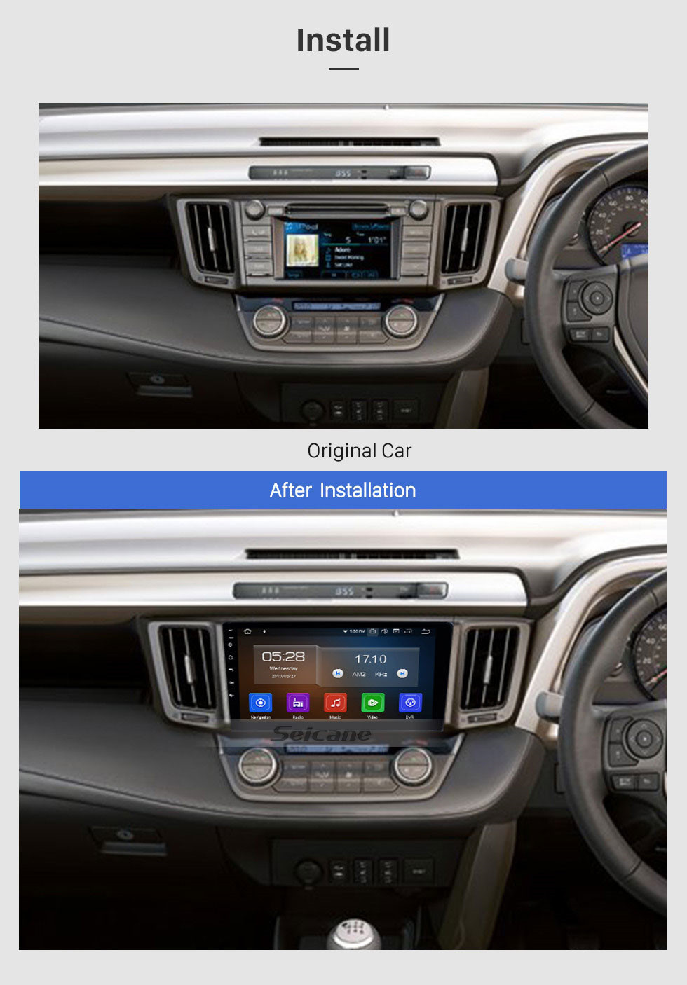 Seicane 9 Zoll 2013-2018 Toyota RAV4 RHD Android 10.0 In-Dash-Navigationssystem GPS-Radio RDS Bluetooth 3G WiFi TV-Tuner AUX HD 1080P Video Rückfahrkamera USB Seicane 9 Zoll 2013-2018 Toyota RAV4 RHD Android 10.0 In-Dash-Navigationssystem GPS-Radio RDS Bluetooth 3G WiFi TV-Tuner AUX HD 1080P Video Rückfahrkamera USB