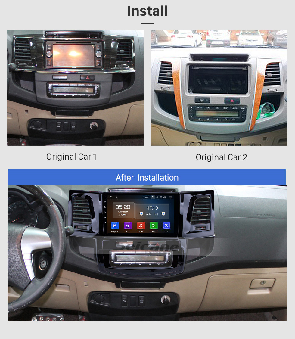Seicane 2008-2014 Toyota FORTUNER HILUX Android 10.0 Radio 9 inch HD Touchscreen GPS Navigation Stereo Bluetooth Wifi Music AUX RDS support Rearview Camera SWC DVR Seicane 2008-2014 Toyota FORTUNER HILUX Android 10.0 Radio 9 inch HD Touchscreen GPS Navigation Stereo Bluetooth Wifi Music AUX RDS support Rearview Camera SWC DVR