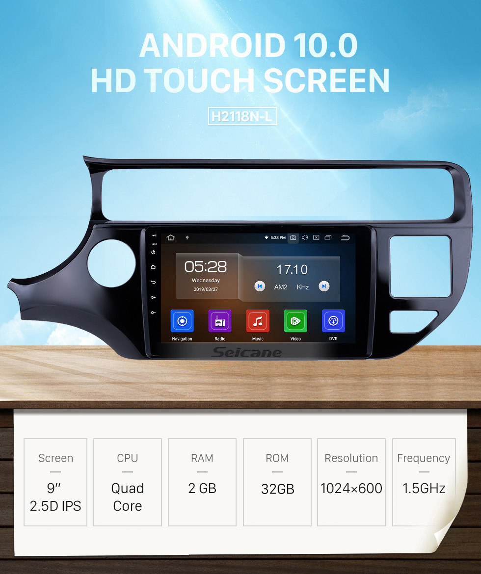 Seicane 2012-2015 Kia Rio LHD Android 10.0 9 Zoll GPS Navigationsradio Bluetooth HD Touchscreen USB Carplay Musikunterstützung TPMS DAB + 1080P Video Mirror Link Seicane 2012-2015 Kia Rio LHD Android 10.0 9 Zoll GPS Navigationsradio Bluetooth HD Touchscreen USB Carplay Musikunterstützung TPMS DAB + 1080P Video Mirror Link