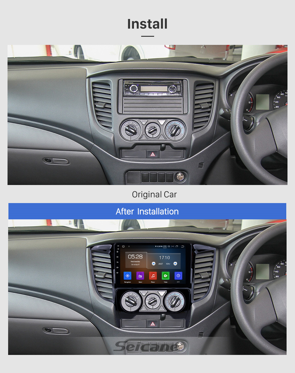 Seicane 9 pulgadas Android 10.0 2015 Mitsubishi TRITON Manual A / C 1024 * 600 Radio con pantalla táctil con GPS Navi USB FM Bluetooth WIFI compatible RDS Carplay 4G Reproductor de DVD Seicane 9 pulgadas Android 10.0 2015 Mitsubishi TRITON Manual A / C 1024 * 600 Radio con pantalla táctil con GPS Navi USB FM Bluetooth WIFI compatible RDS Carplay 4G Reproductor de DVD