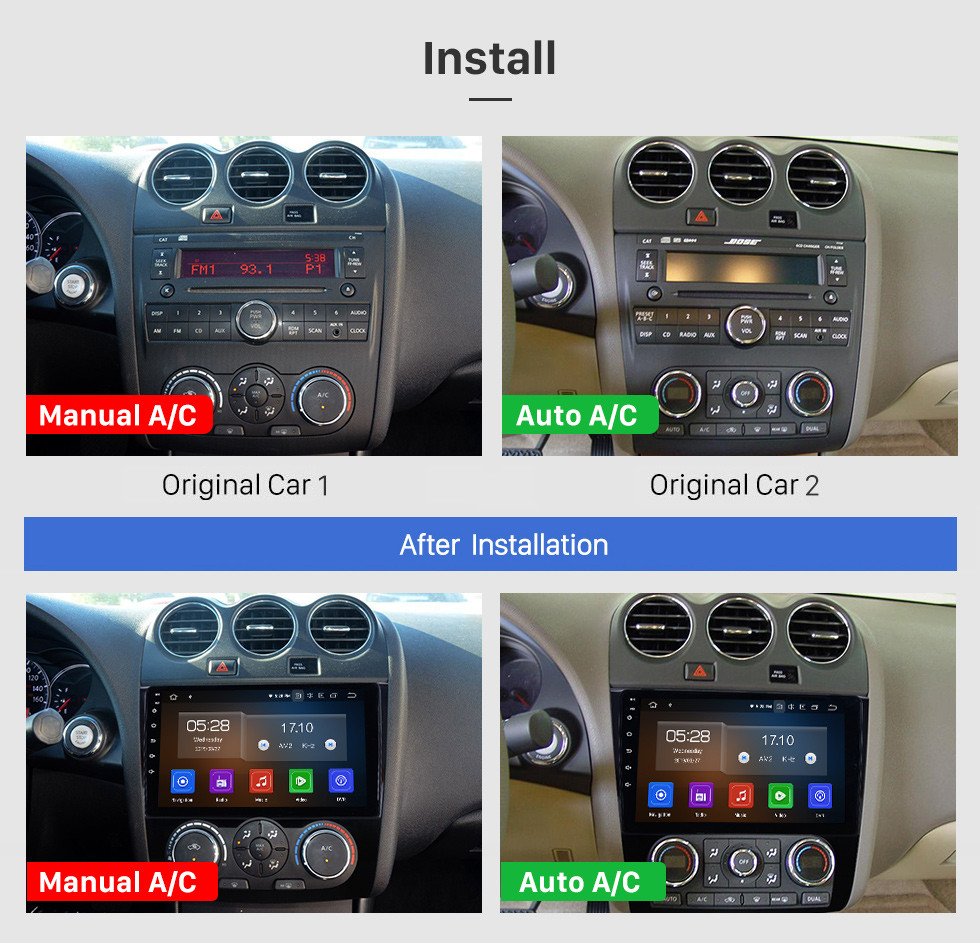 Seicane HD Touchscreen 9 inch Android 10.0 GPS Navigation Bluetooth Radio for 2008-2012 Nissan Teana Altima Manual A/C with WIFI USB AUX support DVD SWC TPMS DVR 4G Seicane HD Touchscreen 9 inch Android 10.0 GPS Navigation Bluetooth Radio for 2008-2012 Nissan Teana Altima Manual A/C with WIFI USB AUX support DVD SWC TPMS DVR 4G