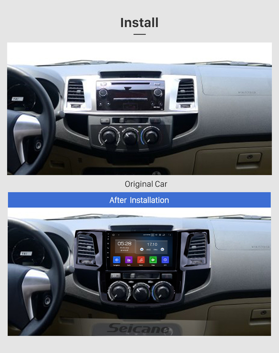 Seicane Android 10.0 9 inch GPS Navigation Radio for 2008-2014 Toyota Fortuner/Hilux Manual A/C LHD with HD Touchscreen Carplay Bluetooth USB support TPMS DVR Seicane Android 10.0 9 inch GPS Navigation Radio for 2008-2014 Toyota Fortuner/Hilux Manual A/C LHD with HD Touchscreen Carplay Bluetooth USB support TPMS DVR
