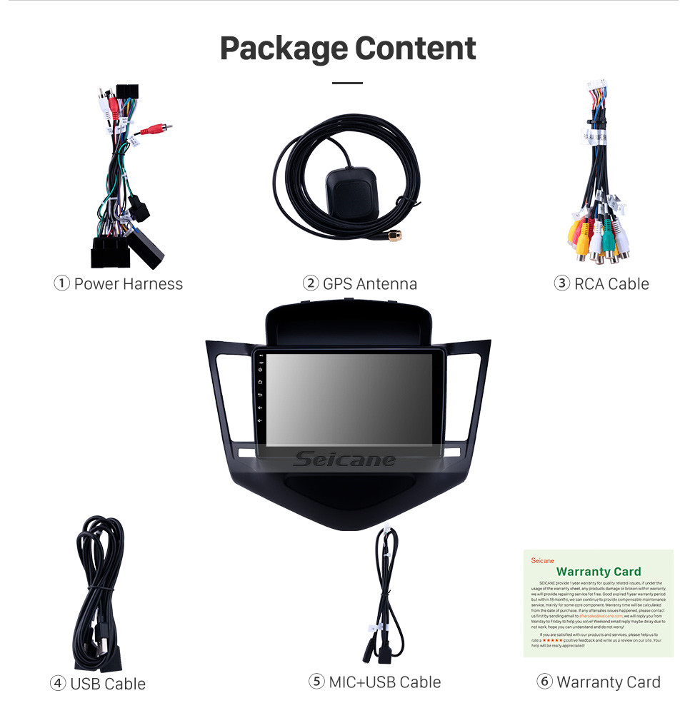 Seicane 2013-2015 Chevrolet CRUZE Android 10.0 9 pulgadas Navegación GPS Radio Bluetooth con USB Música FM Soporte para Carplay Control del volante 4G Cámara de respaldo Seicane 2013-2015 Chevrolet CRUZE Android 10.0 9 pulgadas Navegación GPS Radio Bluetooth con USB Música FM Soporte para Carplay Control del volante 4G Cámara de respaldo