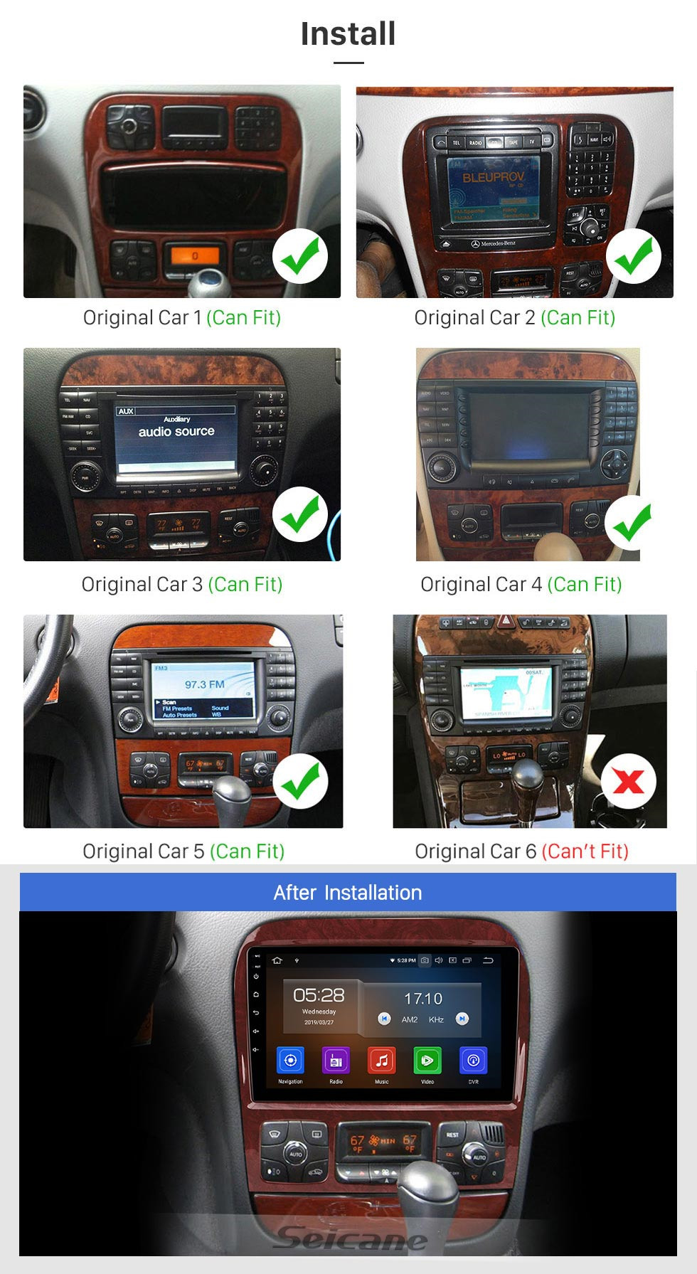 Seicane 9 inch Touch Screen 1998-2005 Mercedes Benz S Class W220 S280 S320 S350 S400 S430 S500 Android 10.0 Radio GPS Navigation system with DVD Bluetooth WiFi 1080P Rearview Camera steering wheel control Seicane 9 inch Touch Screen 1998-2005 Mercedes Benz S Class W220 S280 S320 S350 S400 S430 S500 Android 10.0 Radio GPS Navigation system with DVD Bluetooth WiFi 1080P Rearview Camera steering wheel control
