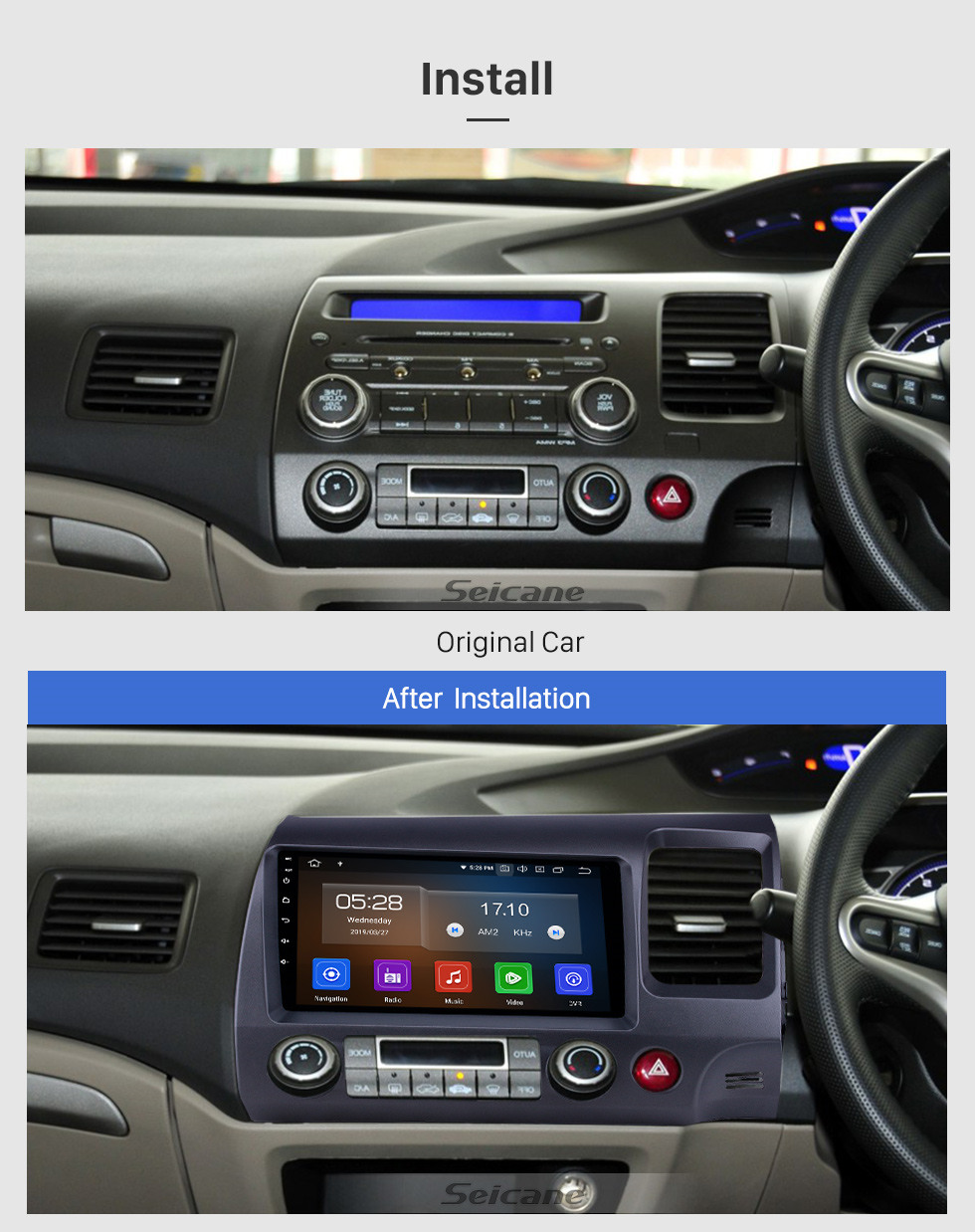 Seicane 9 inch Android 10.0 Radio for 2006-2011 Honda Civic RHD with GPS Navigation HD Touchscreen Bluetooth USB Carplay support OBD2 Rearview camera 4G WIFI Seicane 9 inch Android 10.0 Radio for 2006-2011 Honda Civic RHD with GPS Navigation HD Touchscreen Bluetooth USB Carplay support OBD2 Rearview camera 4G WIFI
