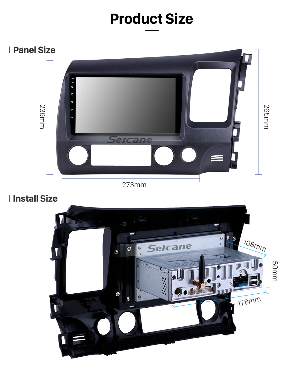 Seicane 9 inch Android 10.0 Radio for 2006-2011 Honda Civic RHD with GPS Navigation HD Touchscreen Bluetooth USB Carplay support OBD2 Rearview camera 4G WIFI Seicane 9 inch Android 10.0 Radio for 2006-2011 Honda Civic RHD with GPS Navigation HD Touchscreen Bluetooth USB Carplay support OBD2 Rearview camera 4G WIFI