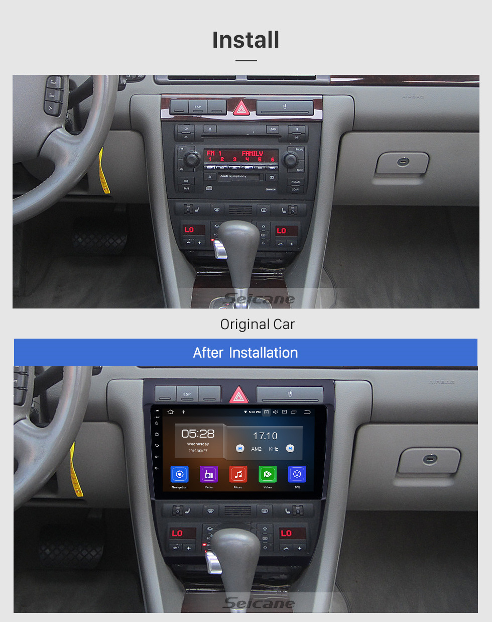 Seicane Android 10.0 for Audi A6 S6 RS6 1997-2004 9 inch HD Touchscreen GPS Navigation Radio with Bluetooth USB Music Carplay WIFI support Digital TV DAB+ OBD2 DVR Seicane Android 10.0 for Audi A6 S6 RS6 1997-2004 9 inch HD Touchscreen GPS Navigation Radio with Bluetooth USB Music Carplay WIFI support Digital TV DAB+ OBD2 DVR