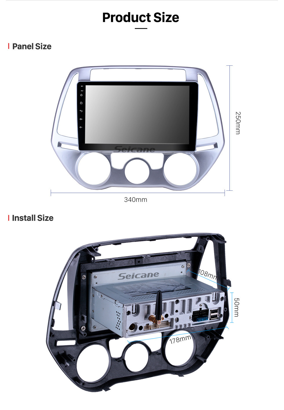 Seicane 9 inch Android 10.0 Radio for 2012-2014 Hyundai I20 Manual A/C Bluetooth Wifi HD Touchscreen GPS Navigation Carplay AUX support 1080P Video Backup camera Seicane 9 inch Android 10.0 Radio for 2012-2014 Hyundai I20 Manual A/C Bluetooth Wifi HD Touchscreen GPS Navigation Carplay AUX support 1080P Video Backup camera