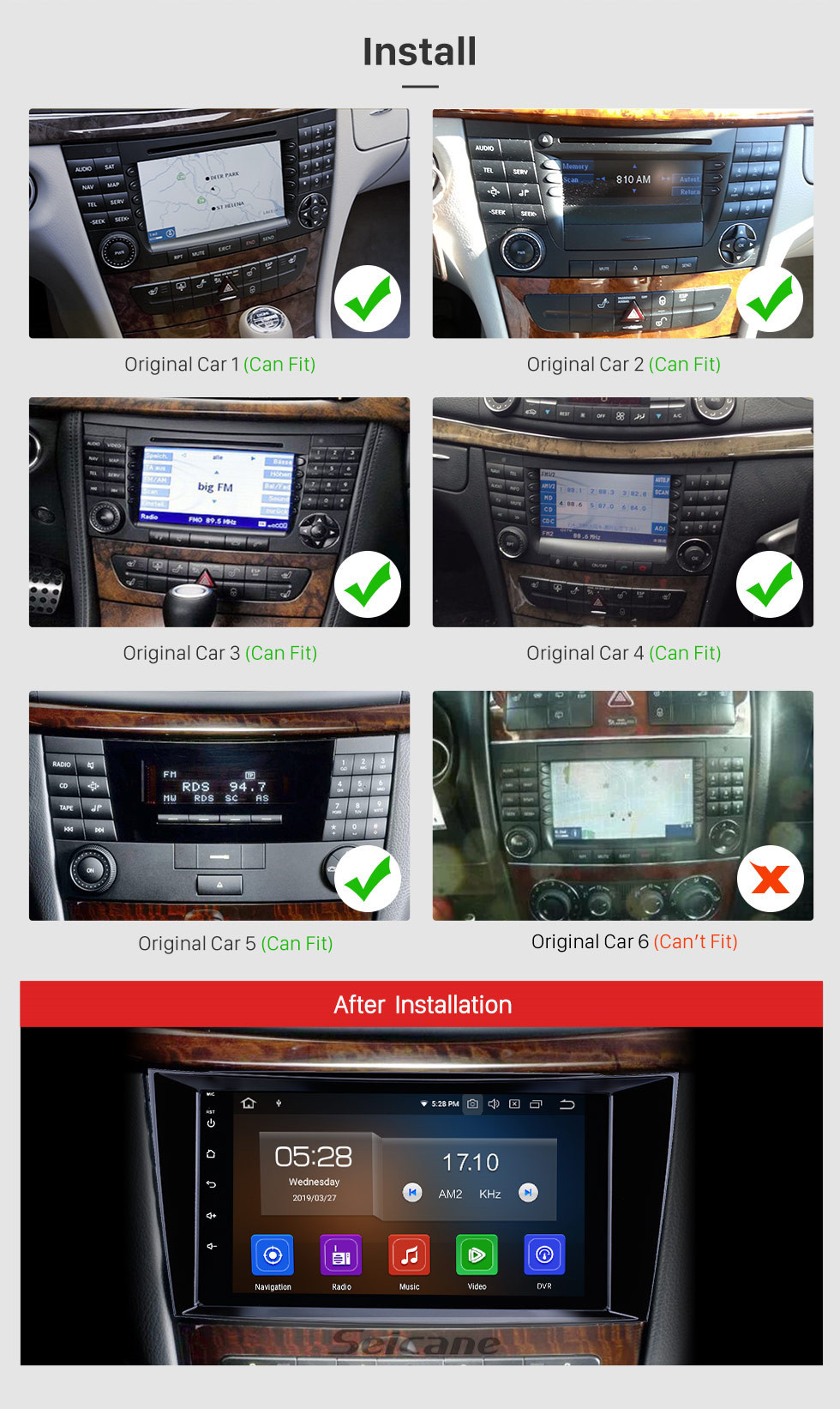 Seicane 8 inch Android 10.0 GPS Navigation Radio for 2001-2010 Mercedes Benz E-Class W211/CLS W219/CLK W209/G W463 Bluetooth HD Touchscreen Carplay support 1080P Seicane 8 inch Android 10.0 GPS Navigation Radio for 2001-2010 Mercedes Benz E-Class W211/CLS W219/CLK W209/G W463 Bluetooth HD Touchscreen Carplay support 1080P
