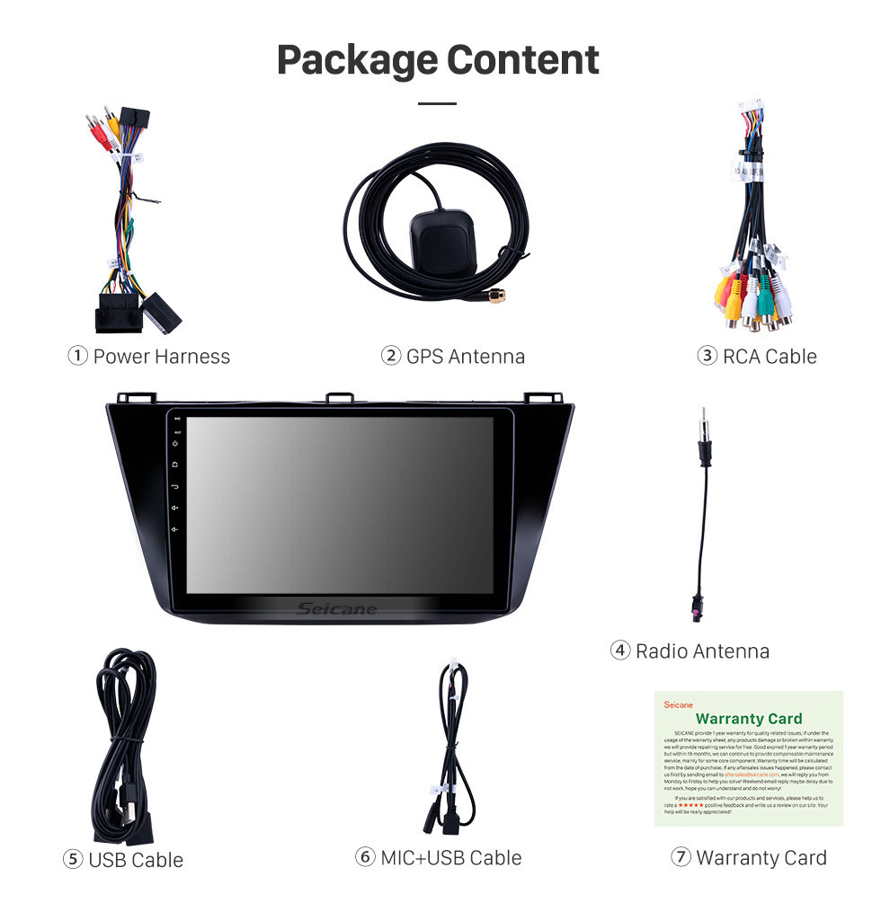 Seicane 10.1 inch 2016-2018 VW Volkswagen Tiguan Android 10.0 GPS Navigation Radio Bluetooth HD Touchscreen AUX USB Carplay support Mirror Link Seicane 10.1 inch 2016-2018 VW Volkswagen Tiguan Android 10.0 GPS Navigation Radio Bluetooth HD Touchscreen AUX USB Carplay support Mirror Link