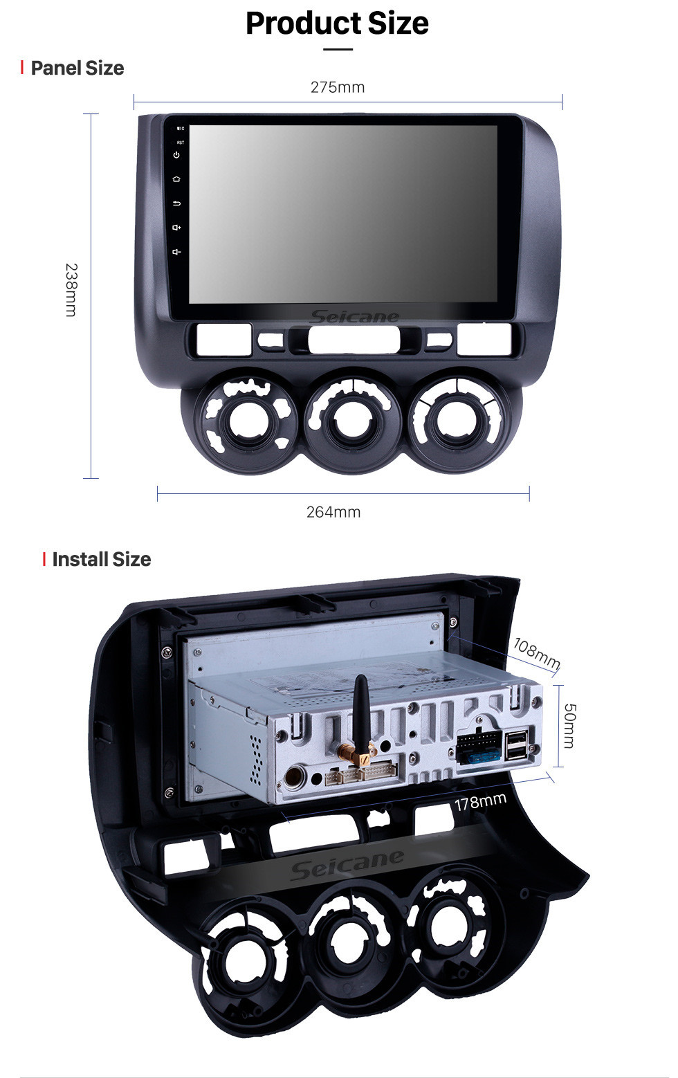 Seicane 2002-2008 Honda Jazz Manual AC Android 10.0 9 inch GPS Navigation Radio Bluetooth HD Touchscreen Carplay support Digital TV Seicane 2002-2008 Honda Jazz Manual AC Android 10.0 9 inch GPS Navigation Radio Bluetooth HD Touchscreen Carplay support Digital TV