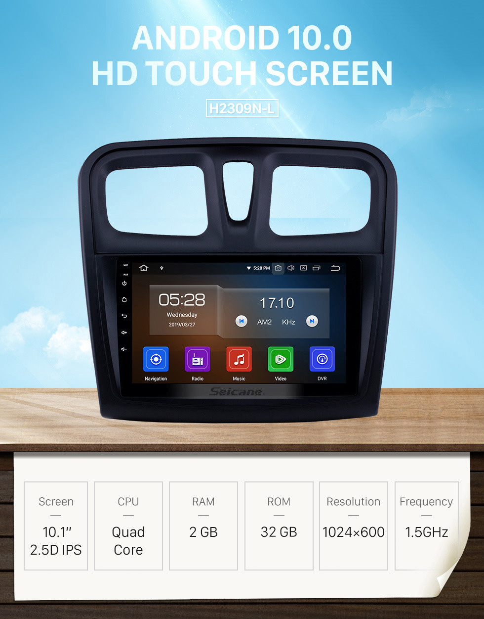Seicane Écran tactile HD 2012-2017 Renault Sandero Android 10.0 Radio de navigation GPS 9 pouces avec Bluetooth Support de Carplay DAB + OBD2 Seicane Écran tactile HD 2012-2017 Renault Sandero Android 10.0 Radio de navigation GPS 9 pouces avec Bluetooth Support de Carplay DAB + OBD2