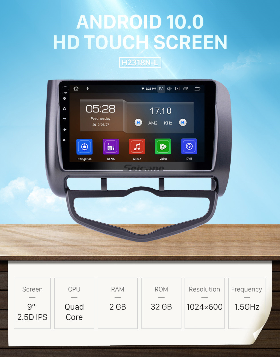 Seicane HD Touchscreen 2006 Honda Jazz City Auto AC RHD Android 10.0 9 inch GPS Navigation Radio Bluetooth Carplay support DAB+ OBD2 Seicane HD Touchscreen 2006 Honda Jazz City Auto AC RHD Android 10.0 9 inch GPS Navigation Radio Bluetooth Carplay support DAB+ OBD2