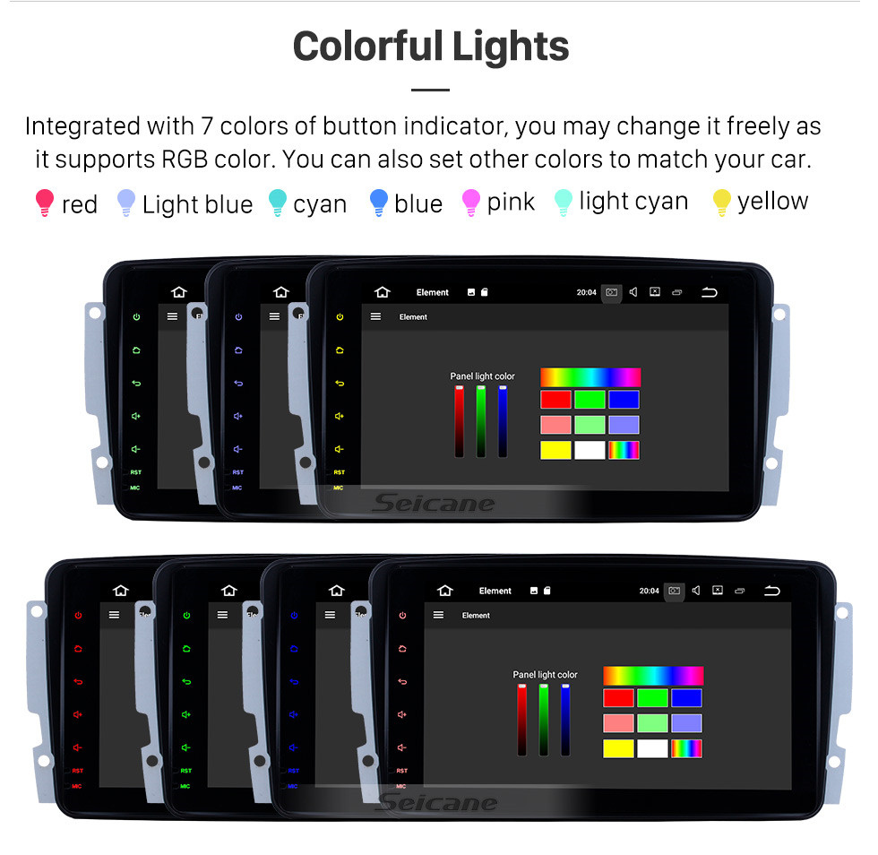 Seicane Pantalla táctil HD de 8 pulgadas 1998-2004 Mercedes-Benz CLK clase W209 CLK200 CLK230 CLK320 CLK430 CLK55 Android 10.0 Navegación GPS Radio Bluetooth USB WIFI Soporte estéreo TV digital DVR Cámara de visión trasera 1080P Video Mirror Link Seicane Pantalla táctil HD de 8 pulgadas 1998-2004 Mercedes-Benz CLK clase W209 CLK200 CLK230 CLK320 CLK430 CLK55 Android 10.0 Navegación GPS Radio Bluetooth USB WIFI Soporte estéreo TV digital DVR Cámara de visión trasera 1080P Video Mirror Link