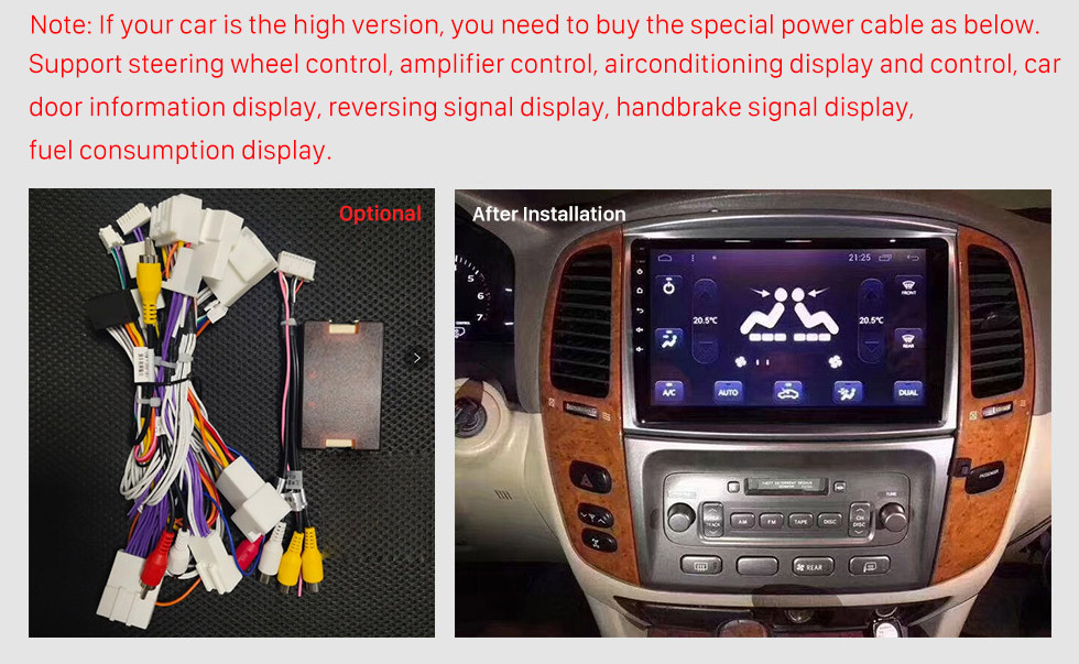 Seicane 10.1 inch Android 10.0 Radio for 2003-2008 Toyota Land Cruiser 100 Auto A/C Bluetooth Touchscreen GPS Navigation Carplay USB AUX support TPMS DAB+ SWC Seicane 10.1 inch Android 10.0 Radio for 2003-2008 Toyota Land Cruiser 100 Auto A/C Bluetooth Touchscreen GPS Navigation Carplay USB AUX support TPMS DAB+ SWC
