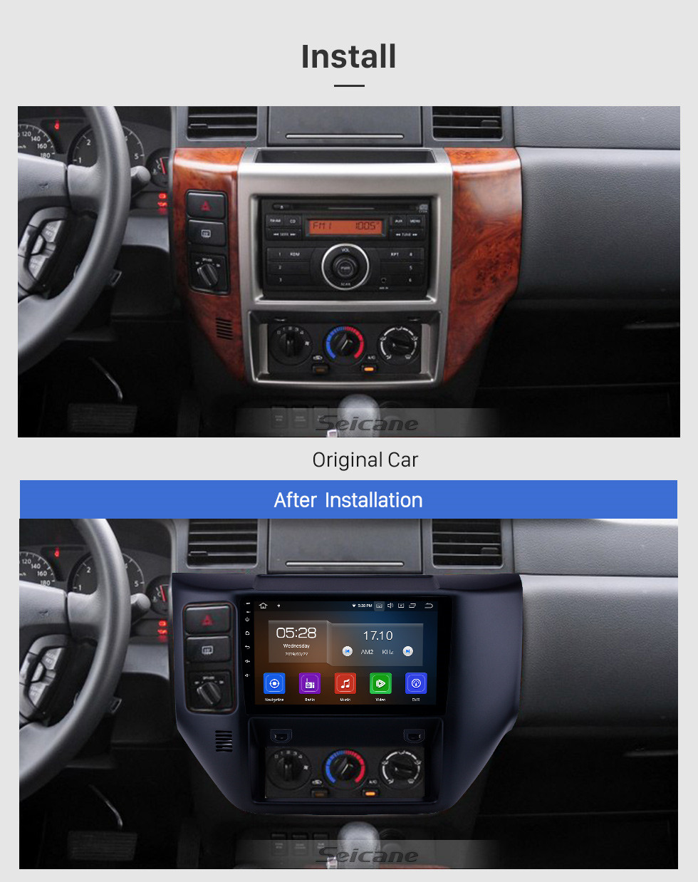 Seicane 2011-2015 Nissan Patrol Android 10.0 9 Zoll GPS Navigationsradio Bluetooth HD Touchscreen WIFI USB Carplay Unterstützung Digital TV Seicane 2011-2015 Nissan Patrol Android 10.0 9 Zoll GPS Navigationsradio Bluetooth HD Touchscreen WIFI USB Carplay Unterstützung Digital TV