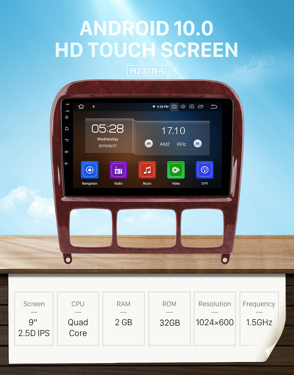 Seicane 9 inch Touch Screen 1998-2005 Mercedes Benz S Class W220 S280 S320 S350 S400 S430 S500 Android 10.0 Radio GPS Navigation system with DVD Bluetooth WiFi 1080P Rearview Camera steering wheel control Seicane 9 inch Touch Screen 1998-2005 Mercedes Benz S Class W220 S280 S320 S350 S400 S430 S500 Android 10.0 Radio GPS Navigation system with DVD Bluetooth WiFi 1080P Rearview Camera steering wheel control