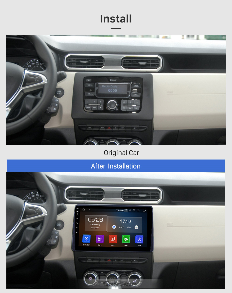 Seicane 10.1 inch Android 10.0 GPS Navigation Radio for 2018 Renault Duster Bluetooth HD Touchscreen AUX Carplay support Backup camera Seicane 10.1 inch Android 10.0 GPS Navigation Radio for 2018 Renault Duster Bluetooth HD Touchscreen AUX Carplay support Backup camera