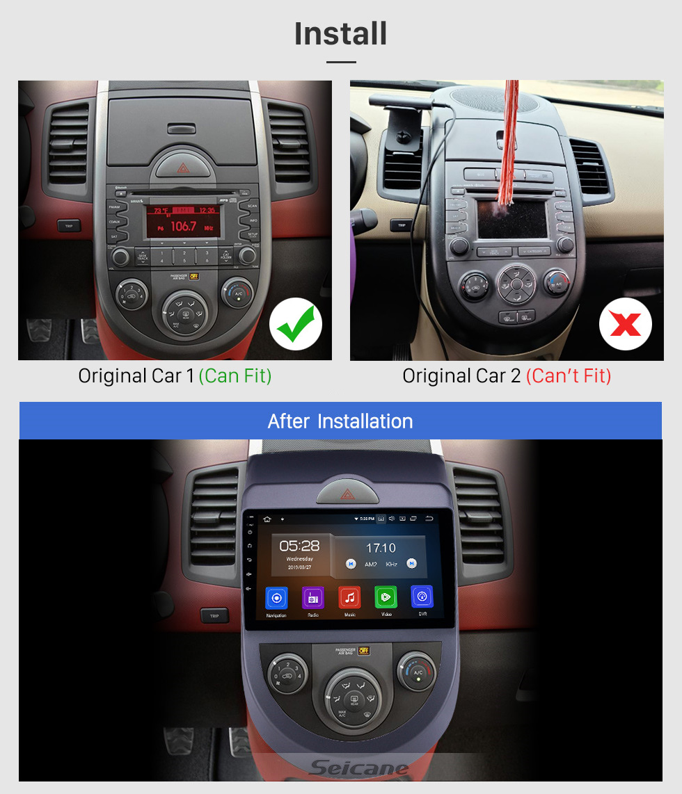 Seicane 9 inch Android 10.0 GPS Navigation Radio for 2010-2013 Kia Soul with HD Touchscreen Carplay AUX Bluetooth support 1080P Seicane 9 inch Android 10.0 GPS Navigation Radio for 2010-2013 Kia Soul with HD Touchscreen Carplay AUX Bluetooth support 1080P