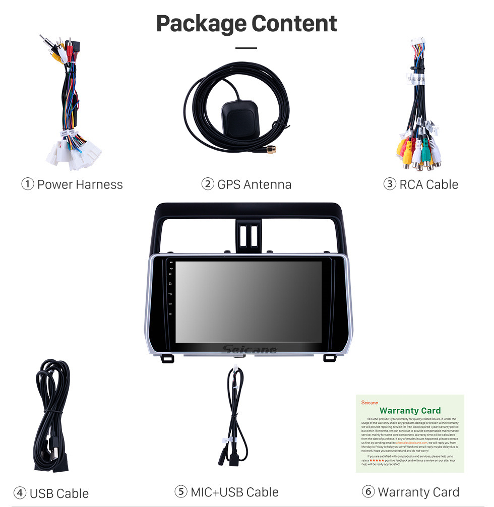 Seicane Radio de navegación GPS Android 10.0 de 10.1 pulgadas para 2018 Toyota Prado Bluetooth HD Pantalla táctil AUX Carplay compatible Cámara de respaldo Seicane Radio de navegación GPS Android 10.0 de 10.1 pulgadas para 2018 Toyota Prado Bluetooth HD Pantalla táctil AUX Carplay compatible Cámara de respaldo