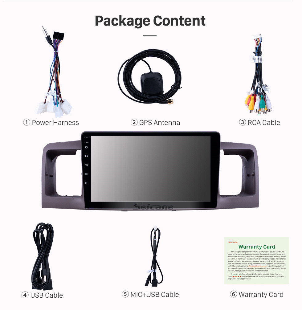 Seicane OEM 9 inch Android 10.0 Radio for 2006-2013 Toyota Corolla Bluetooth HD Touchscreen GPS Navigation Carplay support Rear camera Seicane OEM 9 inch Android 10.0 Radio for 2006-2013 Toyota Corolla Bluetooth HD Touchscreen GPS Navigation Carplay support Rear camera