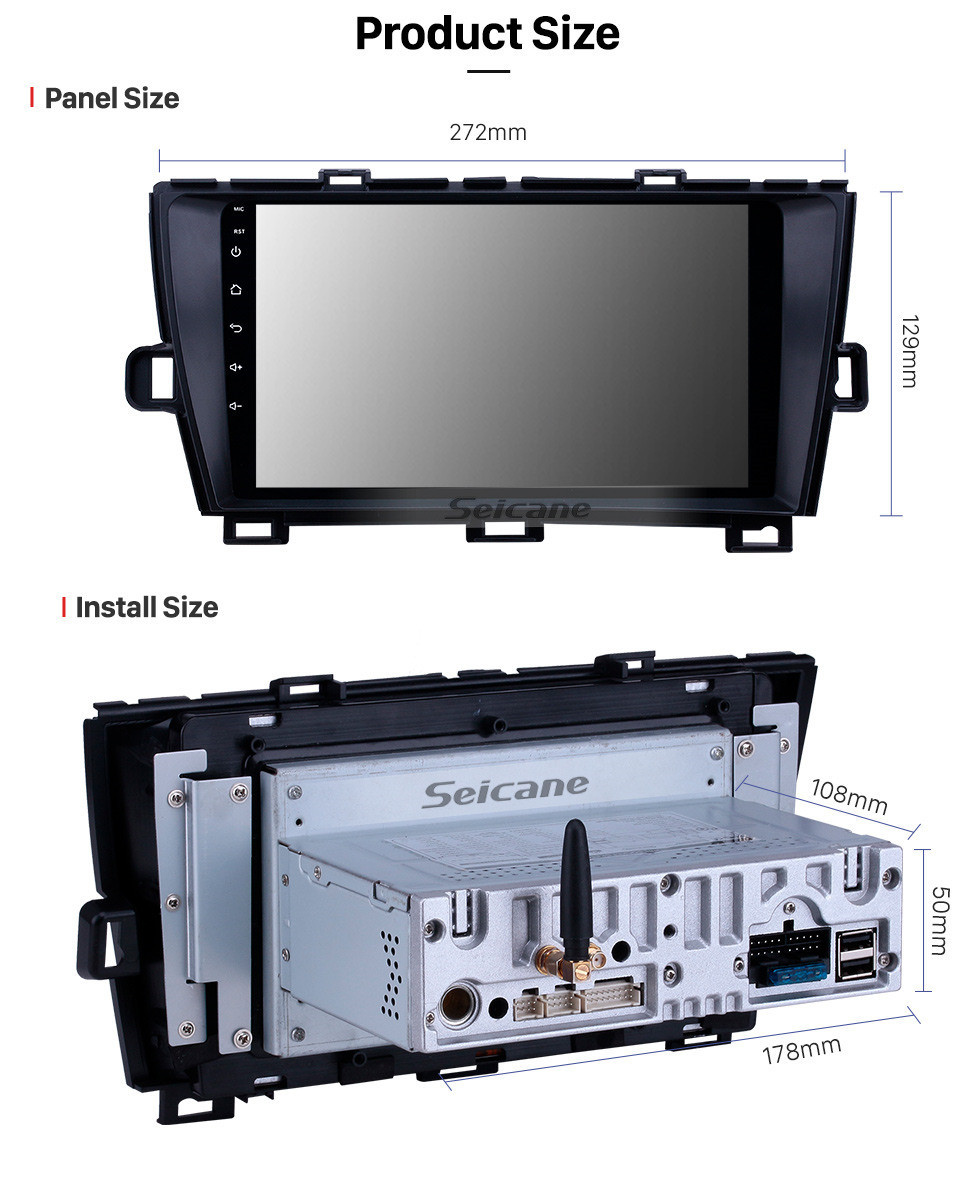 Seicane HD Touchscreen 2009-2013 Toyota Prius LHD Android 10.0 9 inch GPS Navigation Radio Bluetooth WIFI Carplay support DVR OBD2 Seicane HD Touchscreen 2009-2013 Toyota Prius LHD Android 10.0 9 inch GPS Navigation Radio Bluetooth WIFI Carplay support DVR OBD2