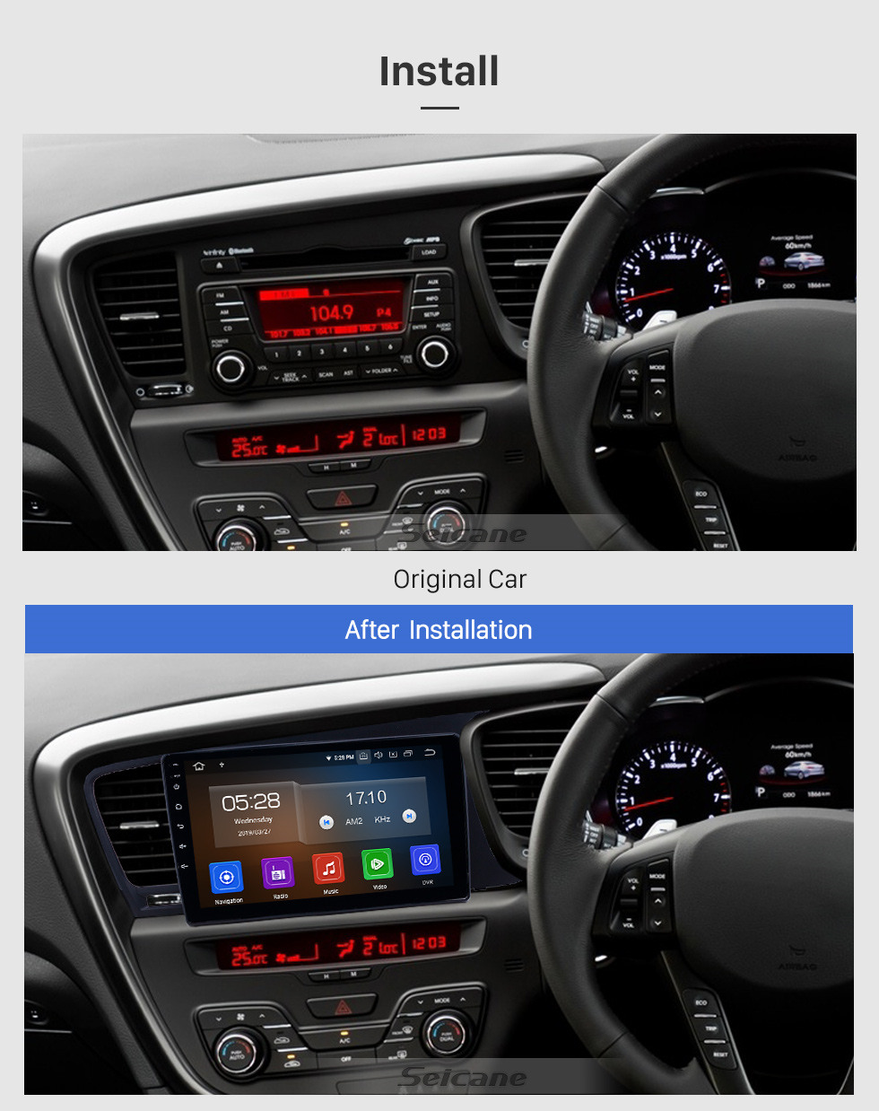 Seicane OEM 9 inch Android 10.0 Radio for 2011-2014 Kia K5 RHD Bluetooth HD Touchscreen GPS Navigation Carplay support Rear camera Seicane OEM 9 inch Android 10.0 Radio for 2011-2014 Kia K5 RHD Bluetooth HD Touchscreen GPS Navigation Carplay support Rear camera