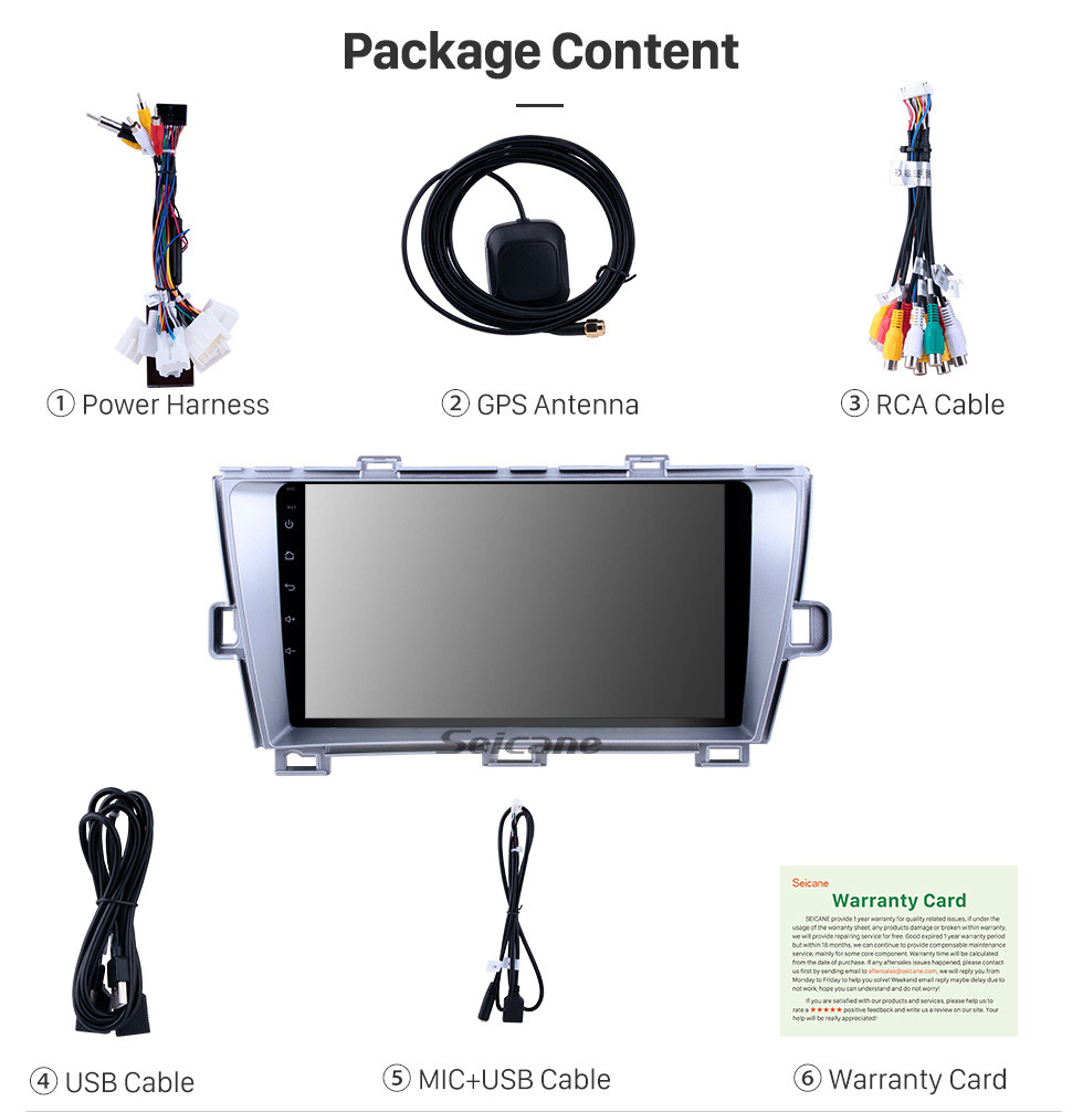 Seicane HD Touchscreen 2009-2013 Toyota Prius RHD Android 10.0 9 inch GPS Navigation Radio Bluetooth AUX USB WIFI Carplay support Rear camera Seicane HD Touchscreen 2009-2013 Toyota Prius RHD Android 10.0 9 inch GPS Navigation Radio Bluetooth AUX USB WIFI Carplay support Rear camera