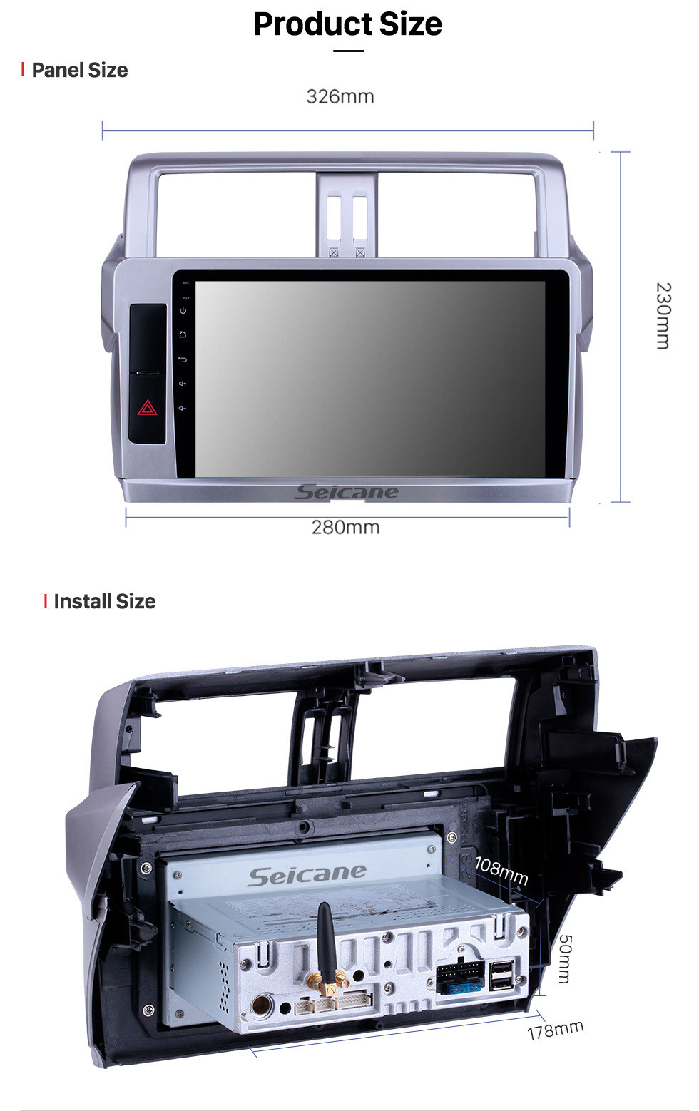 Seicane 2014 Toyota Prado 10.1 inch Android 10.0 HD Touchscreen Bluetooth Radio with GPS Navigation Carplay support Steering Wheel Control Seicane 2014 Toyota Prado 10.1 inch Android 10.0 HD Touchscreen Bluetooth Radio with GPS Navigation Carplay support Steering Wheel Control