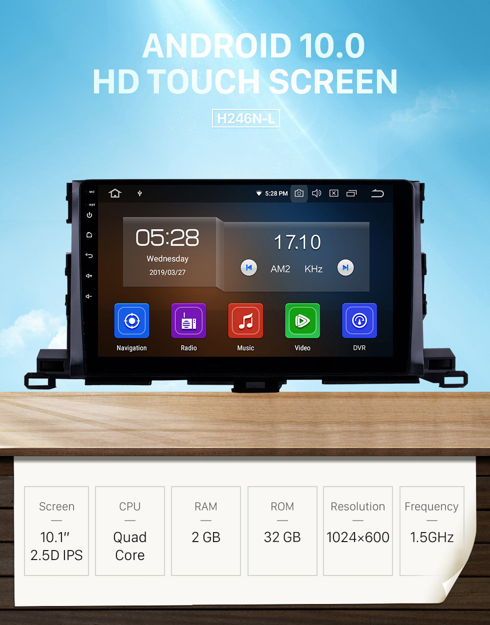 Seicane 10.1 pulgadas Android 10.0 Sistema de navegación GPS para 2015 Toyota Highlander Bluetooth Pantalla táctil Radio soporte TPMS DVR OBD Enlace espejo Cámara de respaldo TV Video 3G WiFi Seicane 10.1 pulgadas Android 10.0 Sistema de navegación GPS para 2015 Toyota Highlander Bluetooth Pantalla táctil Radio soporte TPMS DVR OBD Enlace espejo Cámara de respaldo TV Video 3G WiFi