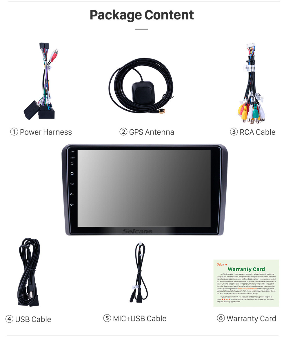 Seicane Android 10.0 для 2008 2009 2010 2011 2012 Audi A3 Radio 9-дюймовый GPS-навигатор с сенсорным экраном HD Carplay Поддержка Bluetooth Цифровое ТВ Seicane Android 10.0 для 2008 2009 2010 2011 2012 Audi A3 Radio 9-дюймовый GPS-навигатор с сенсорным экраном HD Carplay Поддержка Bluetooth Цифровое ТВ