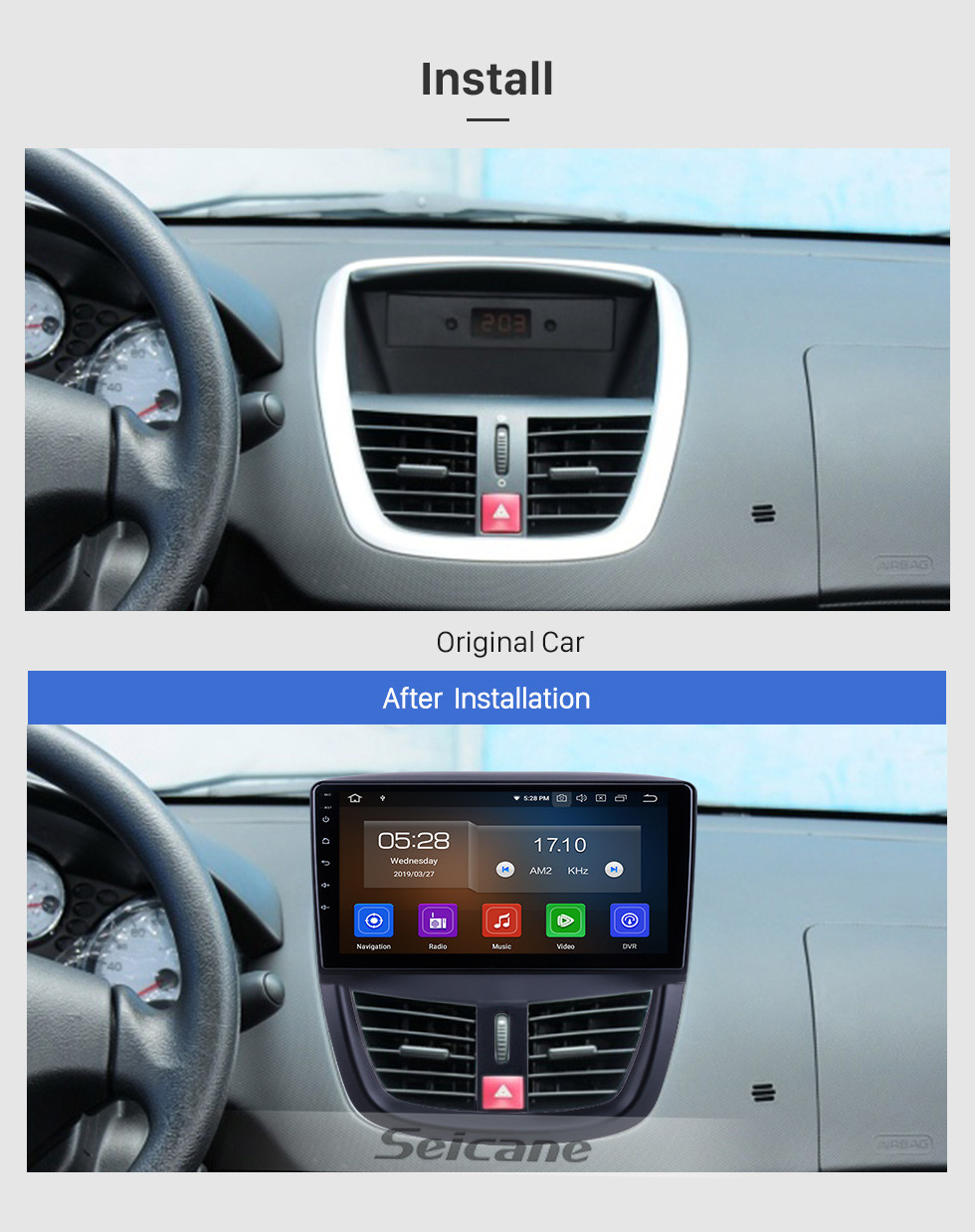 Seicane Android 10.0 for 2008-2012 2013 2014 Peugeot 207 Radio 9 inch GPS Navigation with HD Touchscreen Carplay Bluetooth support Digital TV Seicane Android 10.0 for 2008-2012 2013 2014 Peugeot 207 Radio 9 inch GPS Navigation with HD Touchscreen Carplay Bluetooth support Digital TV