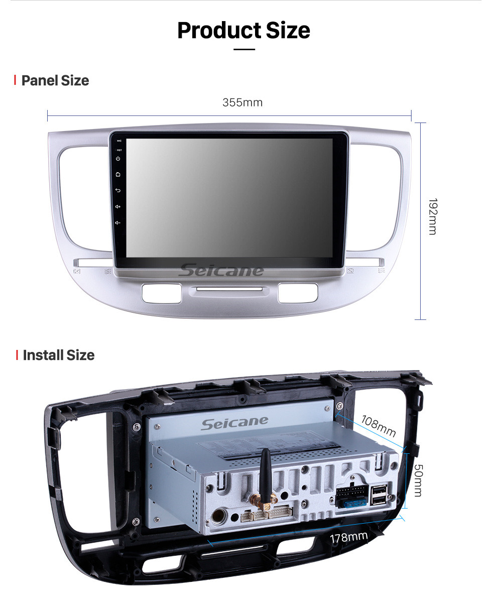 Seicane OEM 9 inch Android 10.0 for 2007 Kia Rio Radio Bluetooth HD Touchscreen GPS Navigation System Carplay support DVR Steering Wheel Control Seicane OEM 9 inch Android 10.0 for 2007 Kia Rio Radio Bluetooth HD Touchscreen GPS Navigation System Carplay support DVR Steering Wheel Control