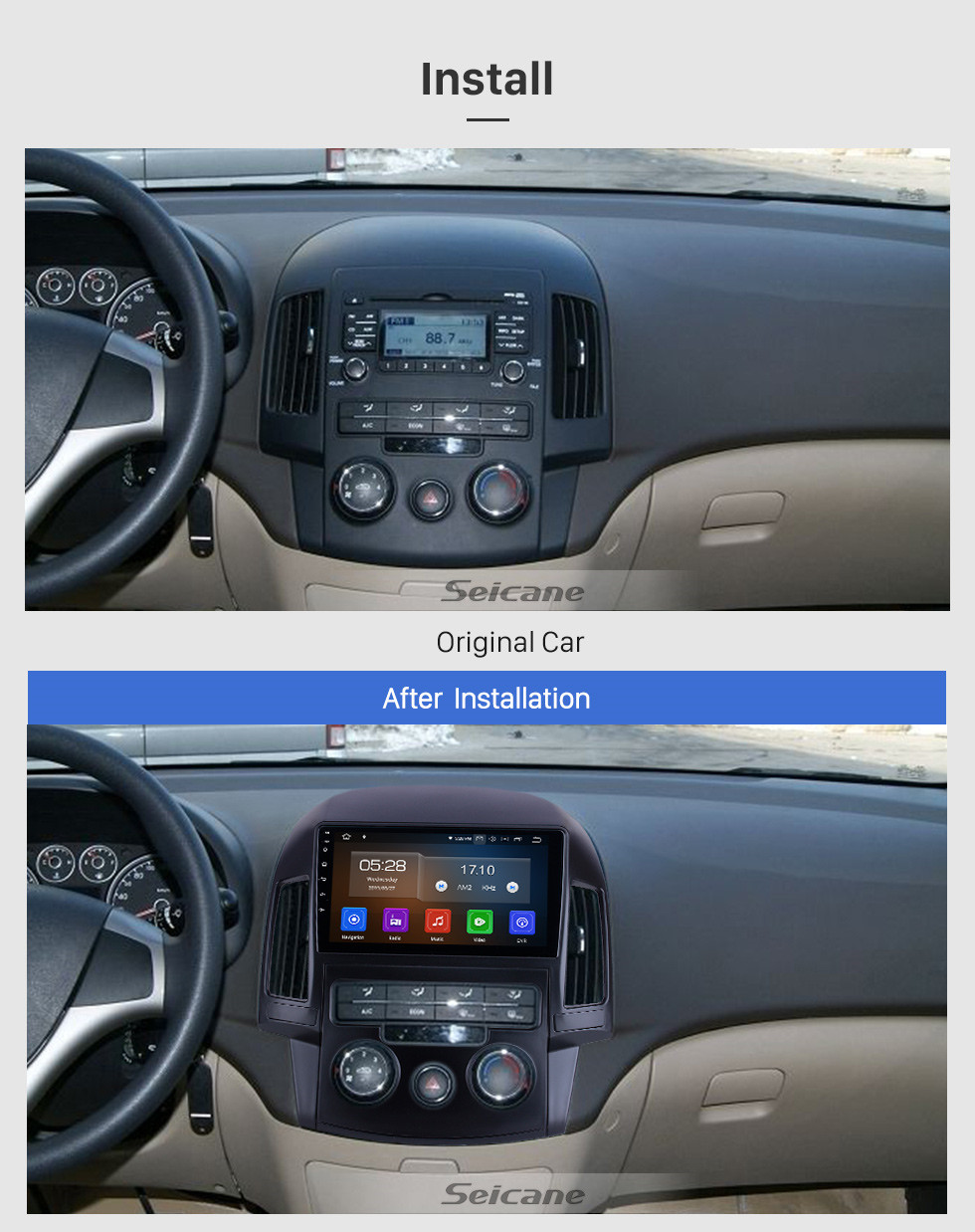 Seicane HD Touchscreen for 2008 2009 2010 2011 Hyundai i30 LHD Manual A/C Radio Android 10.0 9 inch GPS Navigation System Bluetooth Carplay support DAB+ Seicane HD Touchscreen for 2008 2009 2010 2011 Hyundai i30 LHD Manual A/C Radio Android 10.0 9 inch GPS Navigation System Bluetooth Carplay support DAB+