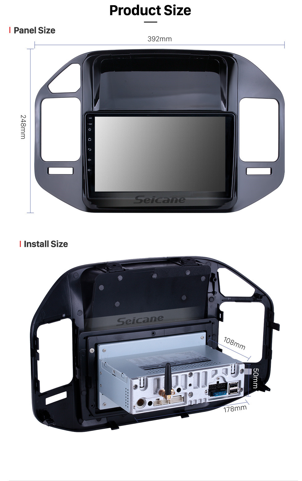 Seicane For 2004-2009 2010 2011 Mitsubishi Pajero V73 Radio 9 inch Android 10.0 HD Touchscreen Bluetooth with GPS Navigation System Carplay support 1080P Seicane For 2004-2009 2010 2011 Mitsubishi Pajero V73 Radio 9 inch Android 10.0 HD Touchscreen Bluetooth with GPS Navigation System Carplay support 1080P
