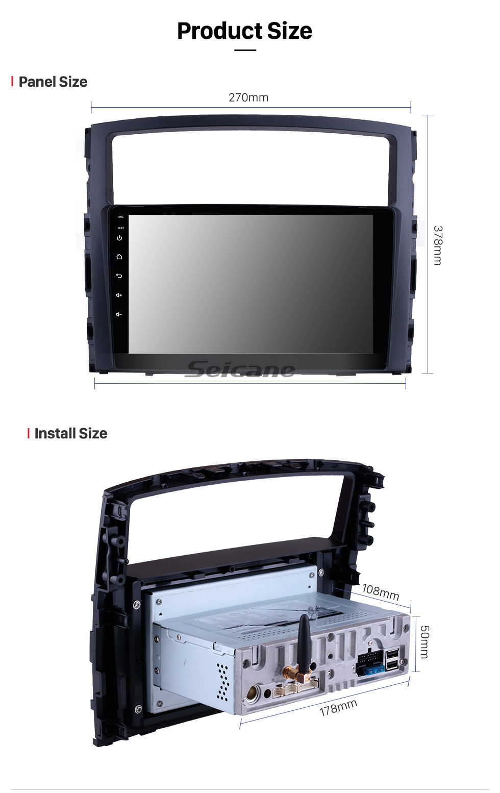 Seicane 9 Zoll 2006-2017 MITSUBISHI PAJERO V97 / V93 HD-Touchscreen-GPS-Navigationssystem Android 10.0 Funkunterstützung Bluetooth OBDII Rückfahrkamera AUX Lenkradsteuerung USB 1080P Spiegelverbindung 3G / 4G WiFi TPMS DVR USB Seicane 9 Zoll 2006-2017 MITSUBISHI PAJERO V97 / V93 HD-Touchscreen-GPS-Navigationssystem Android 10.0 Funkunterstützung Bluetooth OBDII Rückfahrkamera AUX Lenkradsteuerung USB 1080P Spiegelverbindung 3G / 4G WiFi TPMS DVR USB
