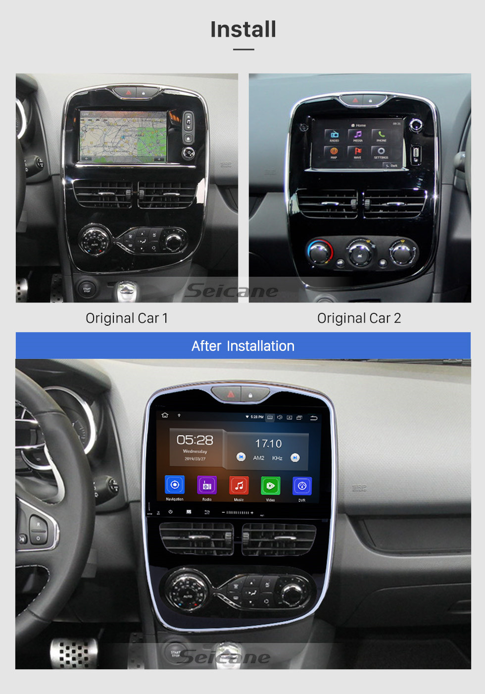 Android 10.0 Car Stereo Sat Nav Radio para R-enault Clio 2012-2019 Navegación GPS 2 DIN 10 '' Unidad Principal Reproductor Multimedia MP5 Receptor de Video con 4G FM DSP WiFi SWC Carplay