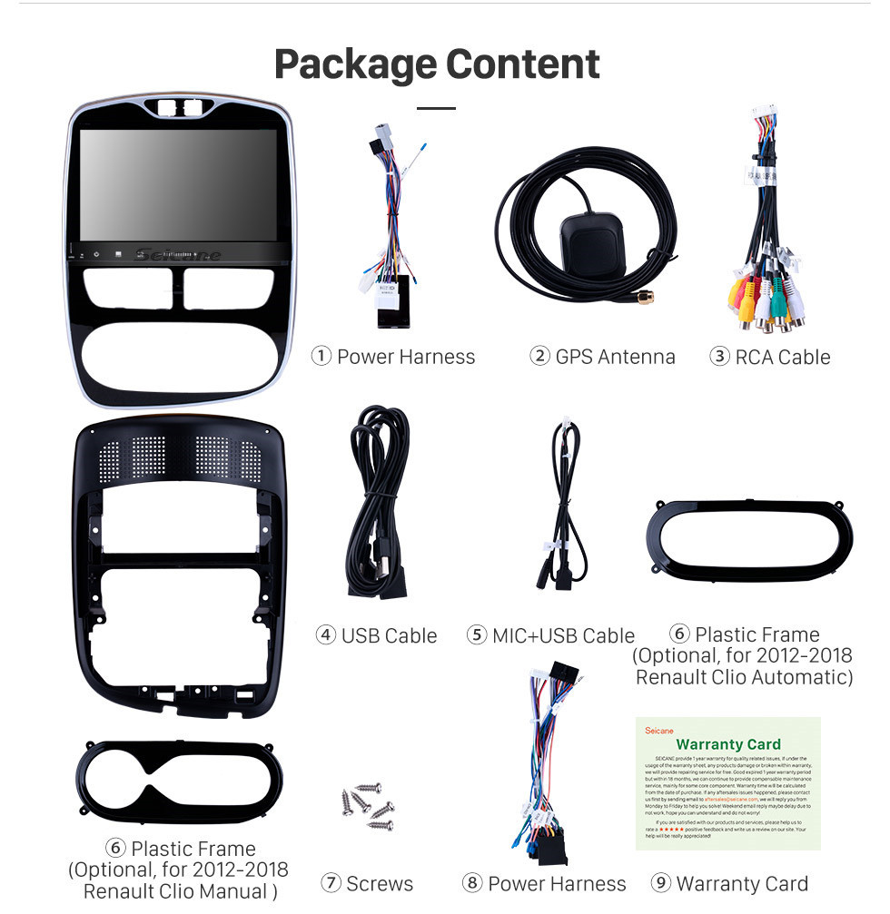 Seicane 10.1 Polegada 2012-2016 Renault Clio Digital / Analógico (MT) Android 9.0 HD Touchscreen Auto estéreo GPS Sistema de Navegação Bluetooth Suporte Do Carro Estéreo 3G / 4G WI-FI OBDII Vídeo Controle de Direção DVR Seicane 10.1 Polegada 2012-2016 Renault Clio Digital / Analógico (MT) Android 9.0 HD Touchscreen Auto estéreo GPS Sistema de Navegação Bluetooth Suporte Do Carro Estéreo 3G / 4G WI-FI OBDII Vídeo Controle de Direção DVR