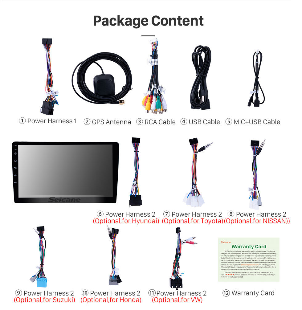Seicane Radio de coche de 10.1 pulgadas Android 10.0 Sistema de navegación GPS universal con Bluetooth Pantalla táctil HD Soporte WIFI AUX 4G DVR 1080P DAB TPMS Cámara de respaldo Enlace espejo Seicane Radio de coche de 10.1 pulgadas Android 10.0 Sistema de navegación GPS universal con Bluetooth Pantalla táctil HD Soporte WIFI AUX 4G DVR 1080P DAB TPMS Cámara de respaldo Enlace espejo